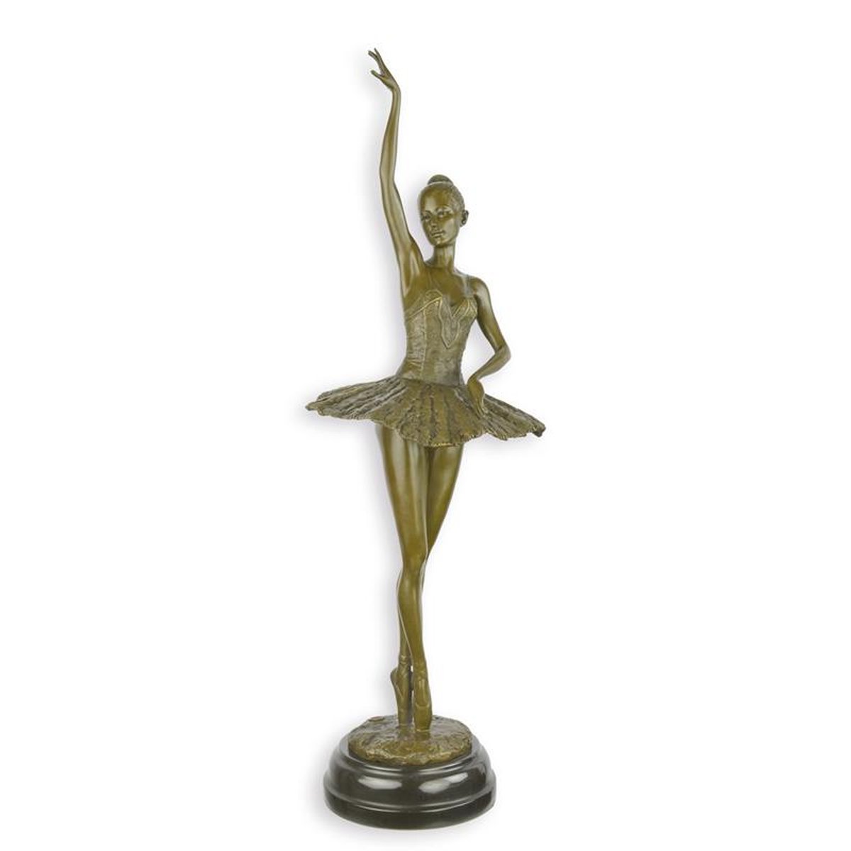 A BRONZE SCULPTURE OF A BALLERINA