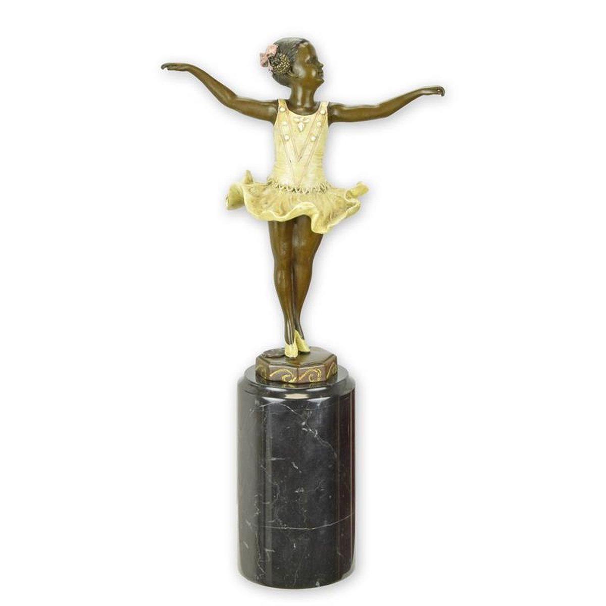 A BRONZE SCULPTURE OF A BALLERINA
