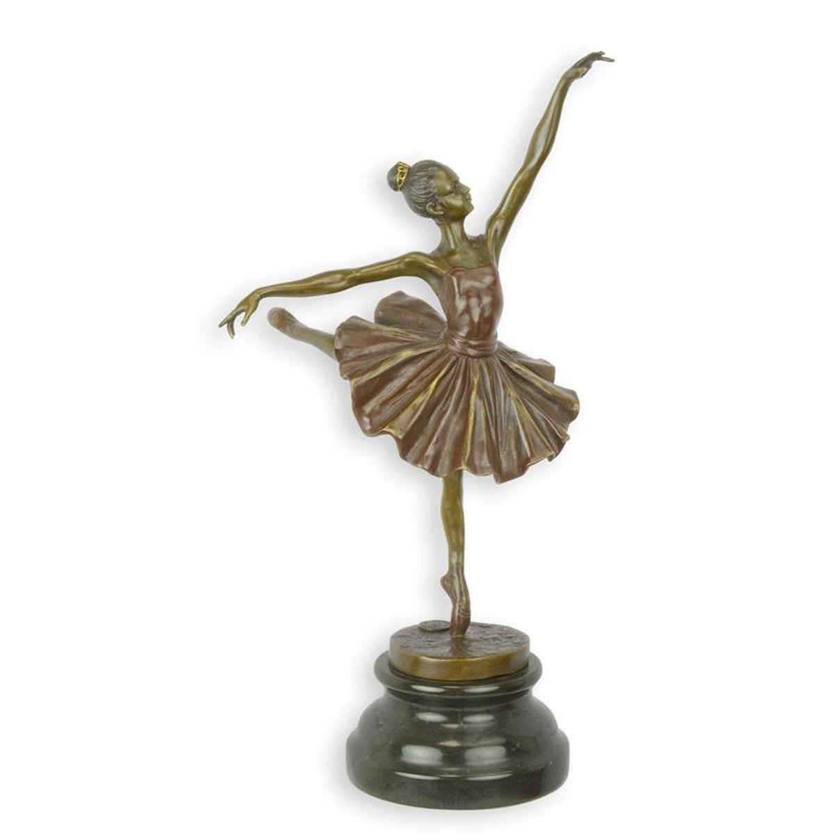 A BRONZE SCULPTURE OF A BALLERINA