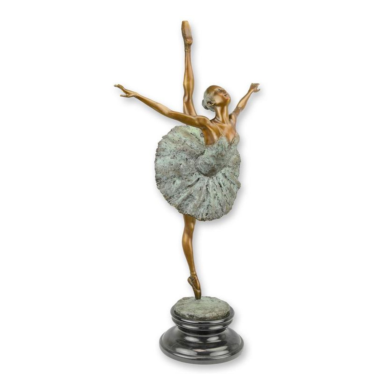 A BRONZE SCULPTURE OF A BALLERINA