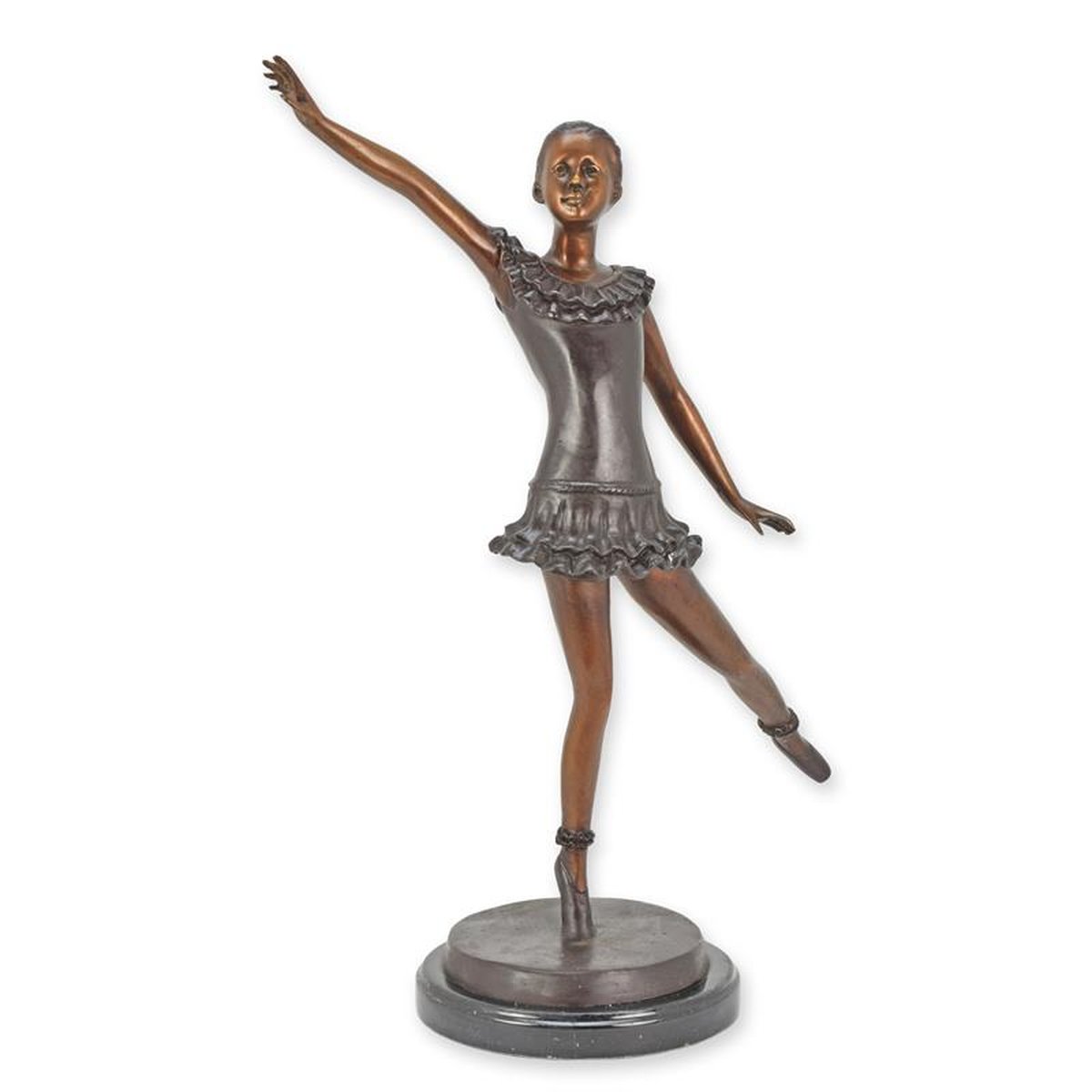 A BRONZE SCULPTURE OF A BALLERINA