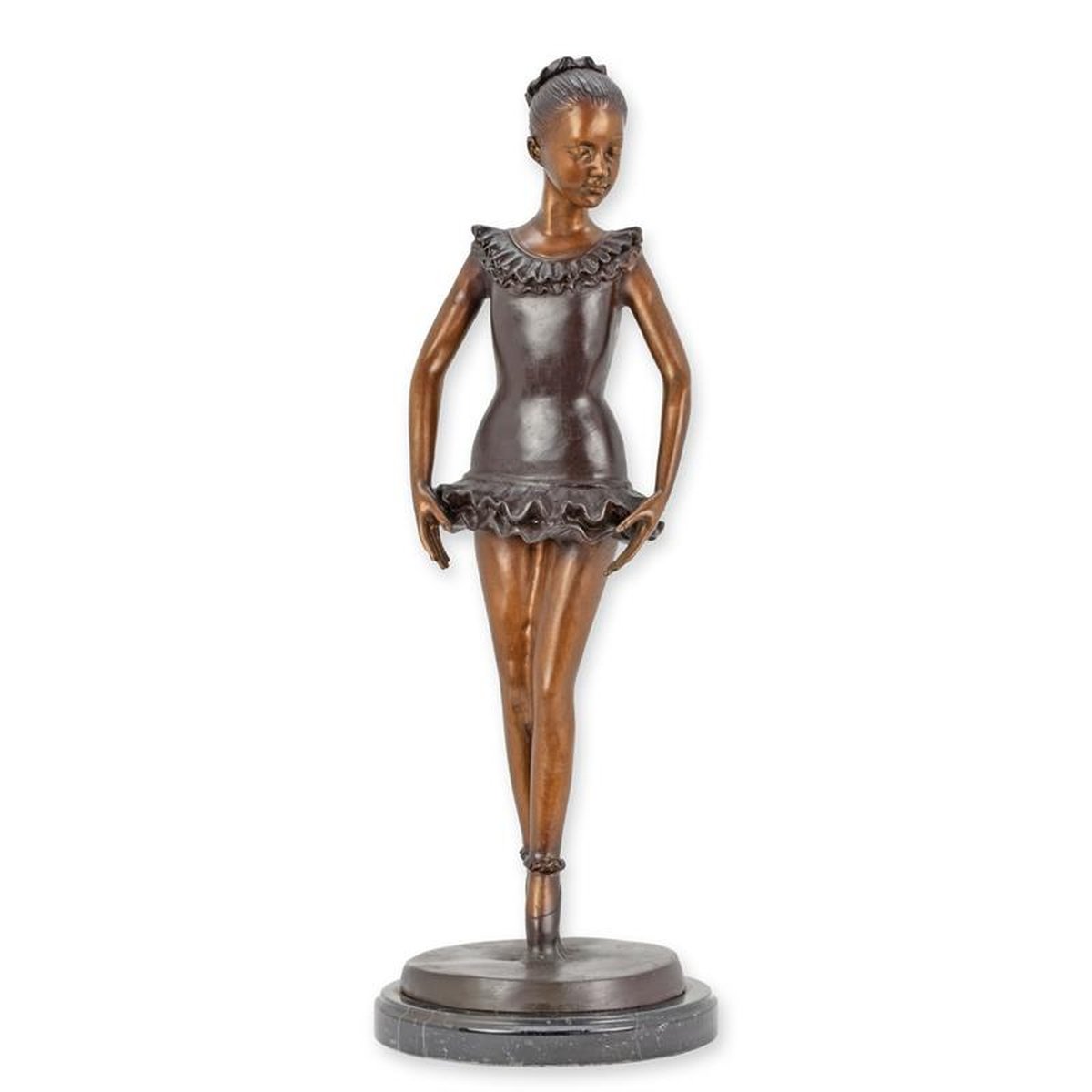 A BRONZE SCULPTURE OF A BALLERINA
