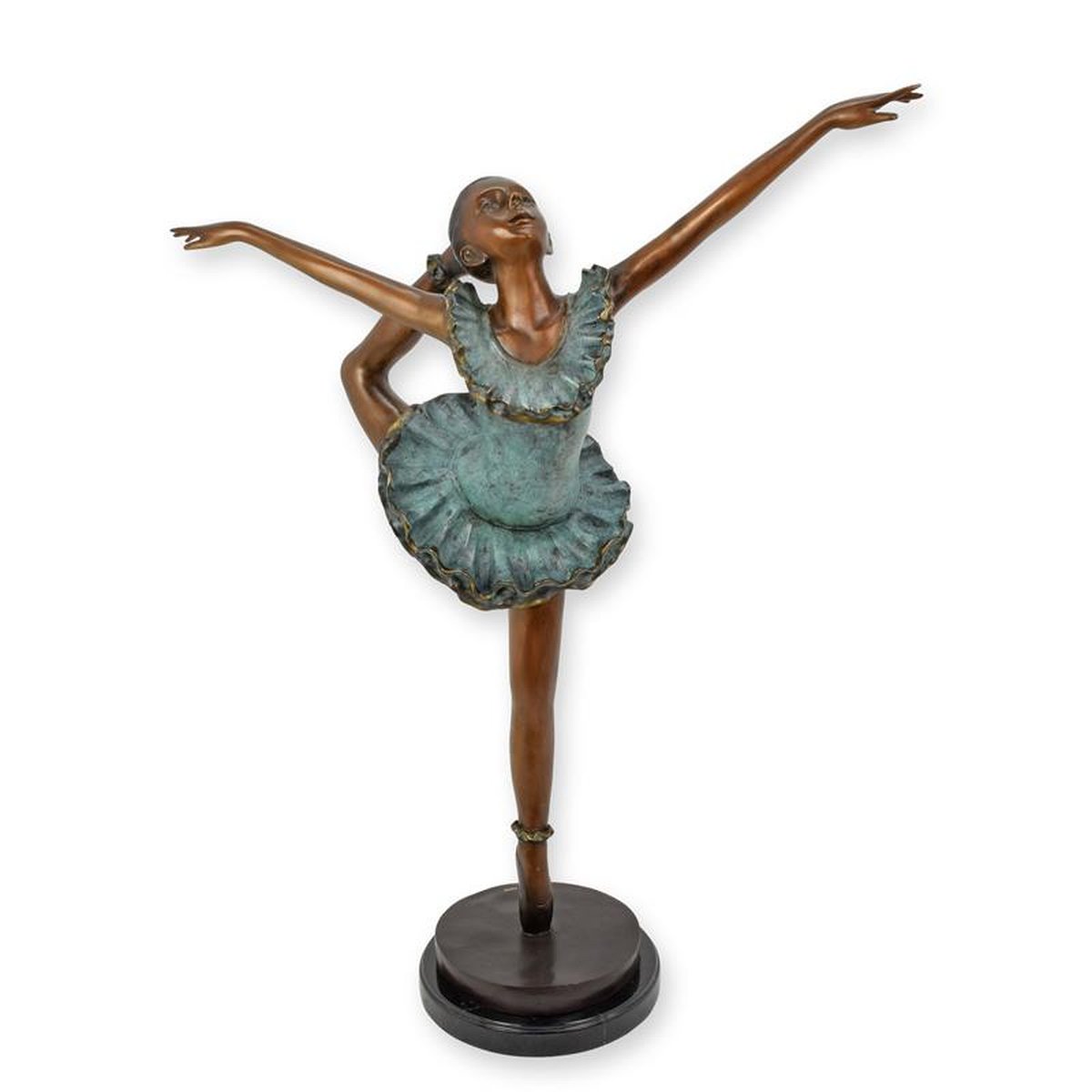 A BRONZE SCULPTURE OF A BALLERINA