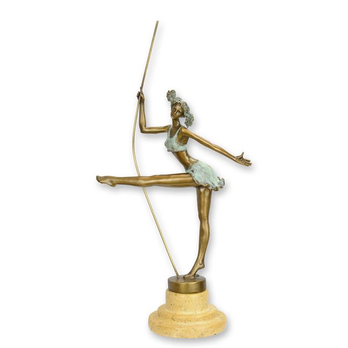 A BRONZE SCULPTURE OF A BALLERINA