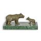 A BRONZE SCULPTURE OF A BEAR WITH CUB