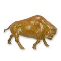 A BRONZE SCULPTURE OF A BISON