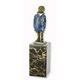 A BRONZE SCULPTURE OF A BOY