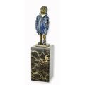 A BRONZE SCULPTURE OF A BOY