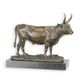 A BRONZE SCULPTURE OF A BULL