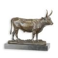 A BRONZE SCULPTURE OF A BULL