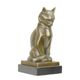 A BRONZE SCULPTURE OF A CAT