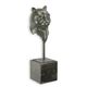 A BRONZE SCULPTURE OF A CATS HEAD