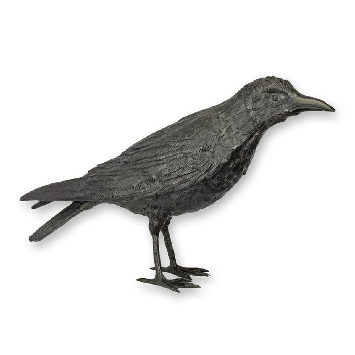 A BRONZE SCULPTURE OF A CROW