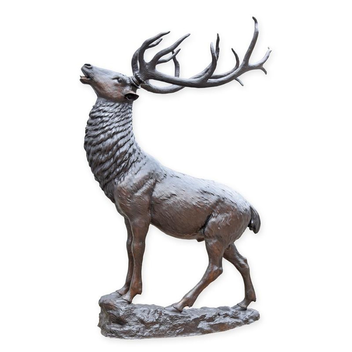 A BRONZE SCULPTURE OF A DEER