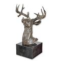 A BRONZE SCULPTURE OF A DEERHEAD