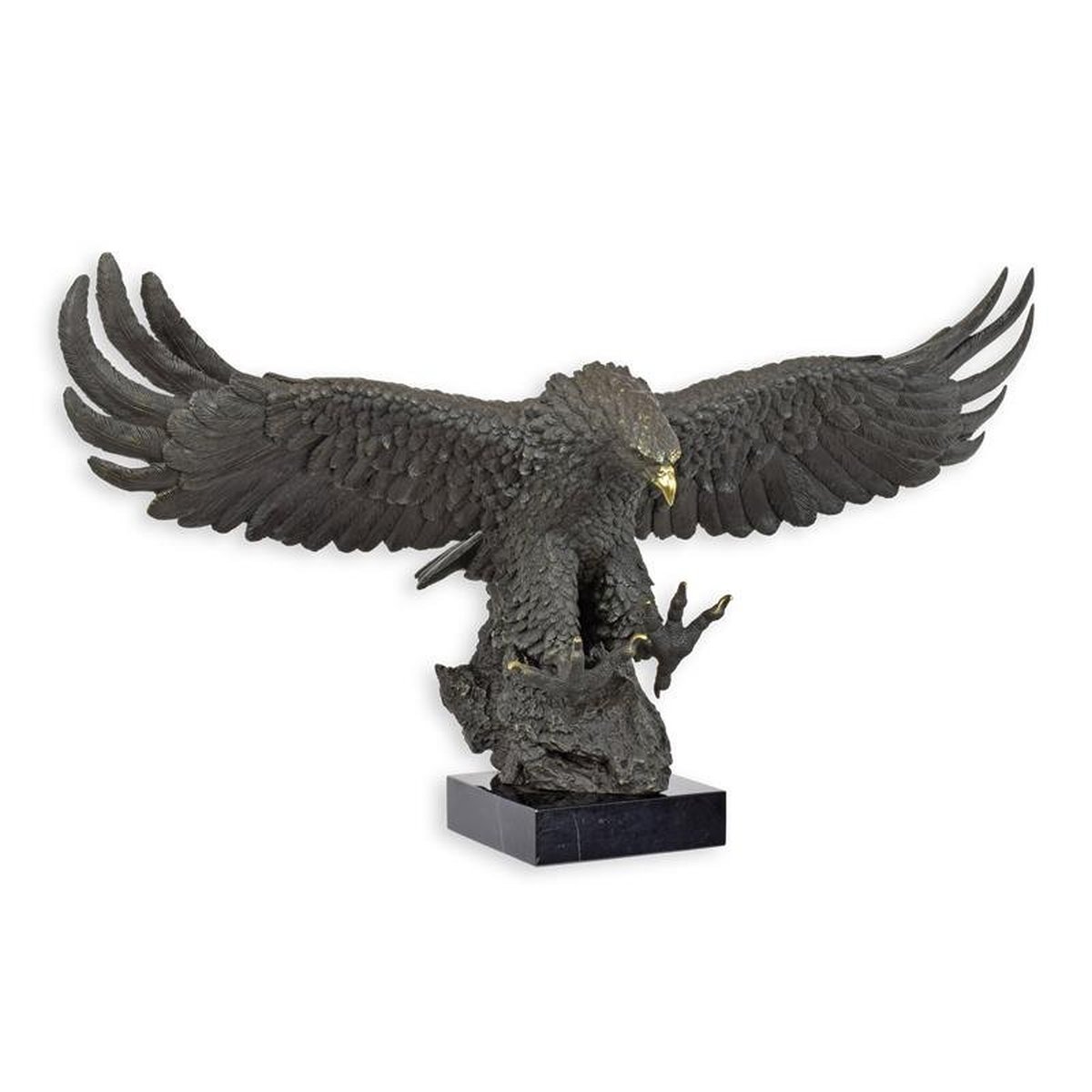 A Bronze Sculpture of a Descending Eagle