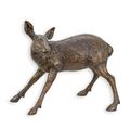 A BRONZE SCULPTURE OF A FAWN