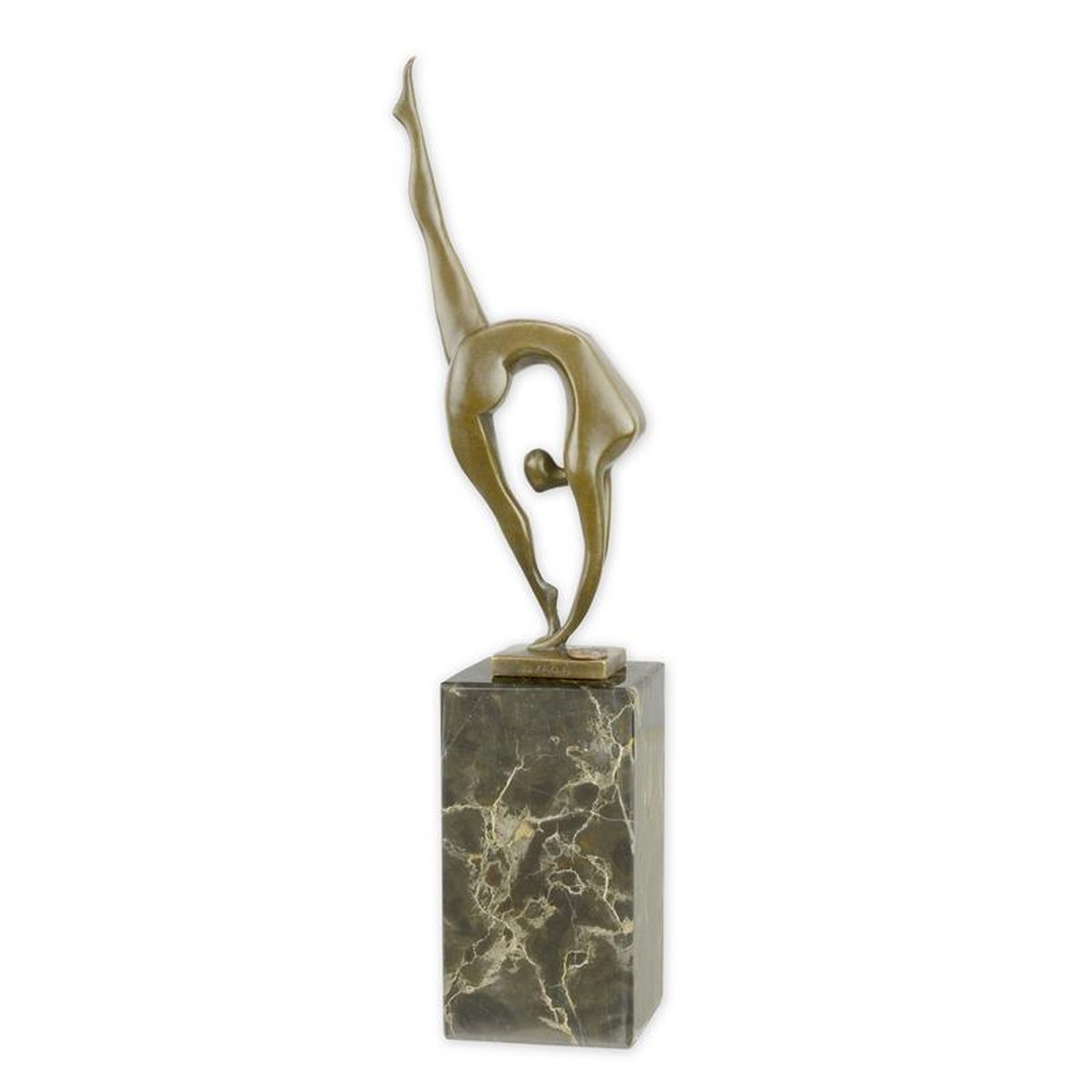 A BRONZE SCULPTURE OF A FEMALE CONTORTIONIST