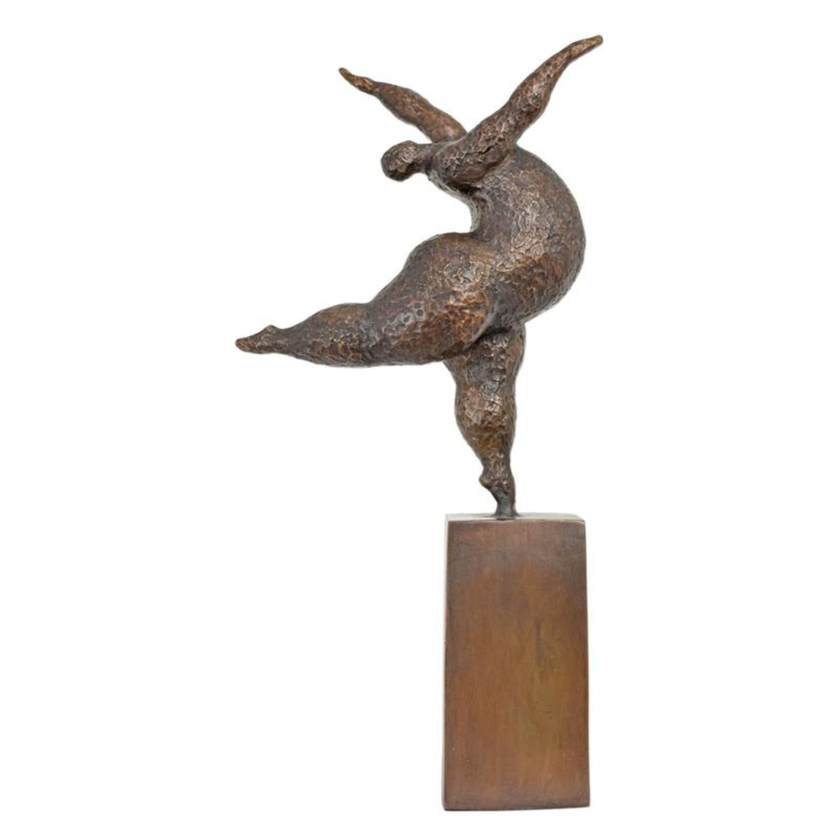 A BRONZE SCULPTURE OF A FEMALE DANCER