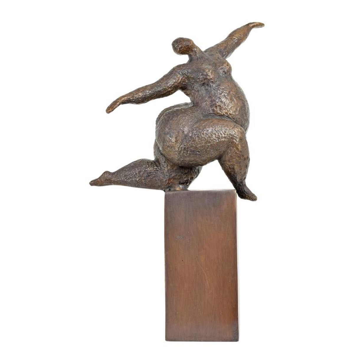 A BRONZE SCULPTURE OF A FEMALE DANCER