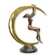 A BRONZE SCULPTURE OF A FEMALE NUDE AND CRESCENT MOON