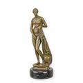 A BRONZE SCULPTURE OF A FEMALE NUDE