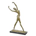 A BRONZE SCULPTURE OF A FEMALE NUDE DANCER