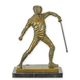 A BRONZE SCULPTURE OF A FENCER