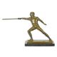 A BRONZE SCULPTURE OF A FENCER