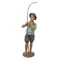 A BRONZE SCULPTURE OF A FISHER BOY