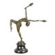 A BRONZE SCULPTURE OF A FLAME LEAPER