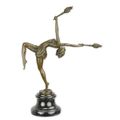 A BRONZE SCULPTURE OF A FLAME LEAPER