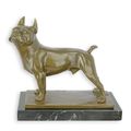 A BRONZE SCULPTURE OF A FRENCH BULDOG