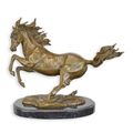 A BRONZE SCULPTURE OF A GALLOPING HORSE