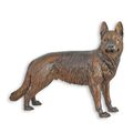 A BRONZE SCULPTURE OF A GERMAN SHEPERD
