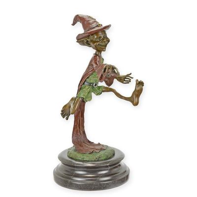 A BRONZE SCULPTURE OF A GOBLIN