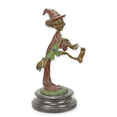 A BRONZE SCULPTURE OF A GOBLIN