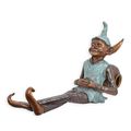 A BRONZE SCULPTURE OF A GOBLIN RESTING
