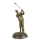 A BRONZE SCULPTURE OF A GOLFER