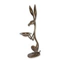 A BRONZE SCULPTURE OF A HARE HOLDING A TRAY