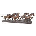 A BRONZE SCULPTURE OF A HERD OF RUNNING HORSES
