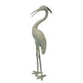 A BRONZE SCULPTURE OF A HERON