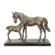 A BRONZE SCULPTURE OF A HORSE AND FOAL