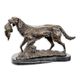 A BRONZE SCULPTURE OF A HOUND