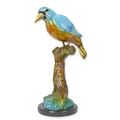 A BRONZE SCULPTURE OF A KINGFISHER