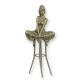 A BRONZE SCULPTURE OF A LADY ON BARCHAIR