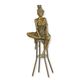 A BRONZE SCULPTURE OF A LADY ON BARCHAIR