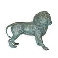 A BRONZE SCULPTURE OF A LION
