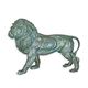 A BRONZE SCULPTURE OF A LION