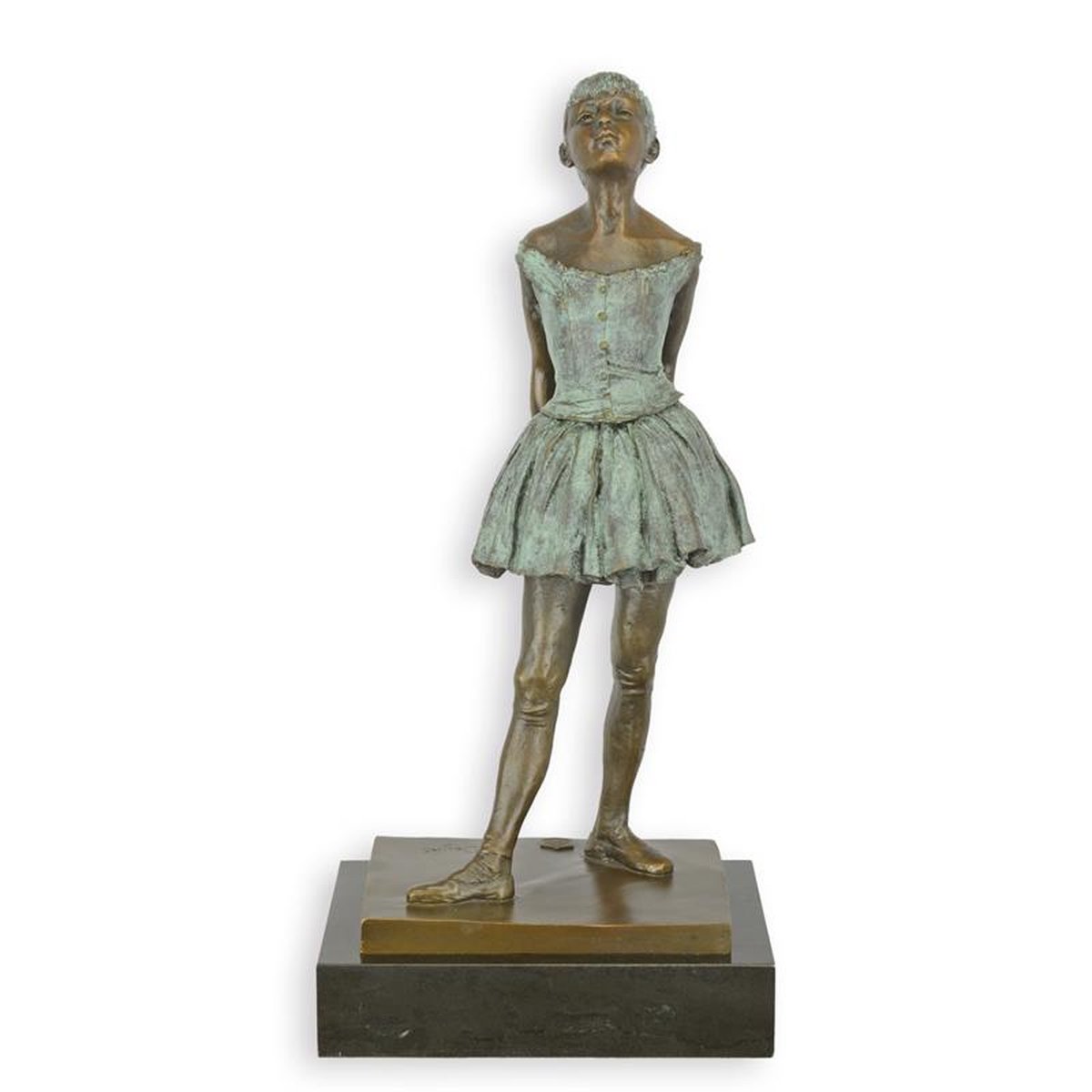 A BRONZE SCULPTURE OF A LITTLE DANCER AGED FOURTEEN - GREEN